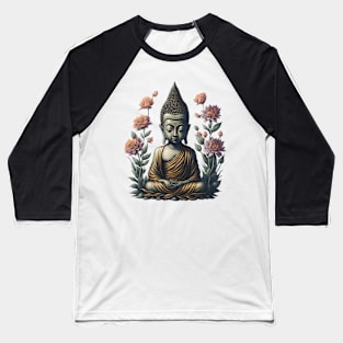 Floral Buddha Baseball T-Shirt